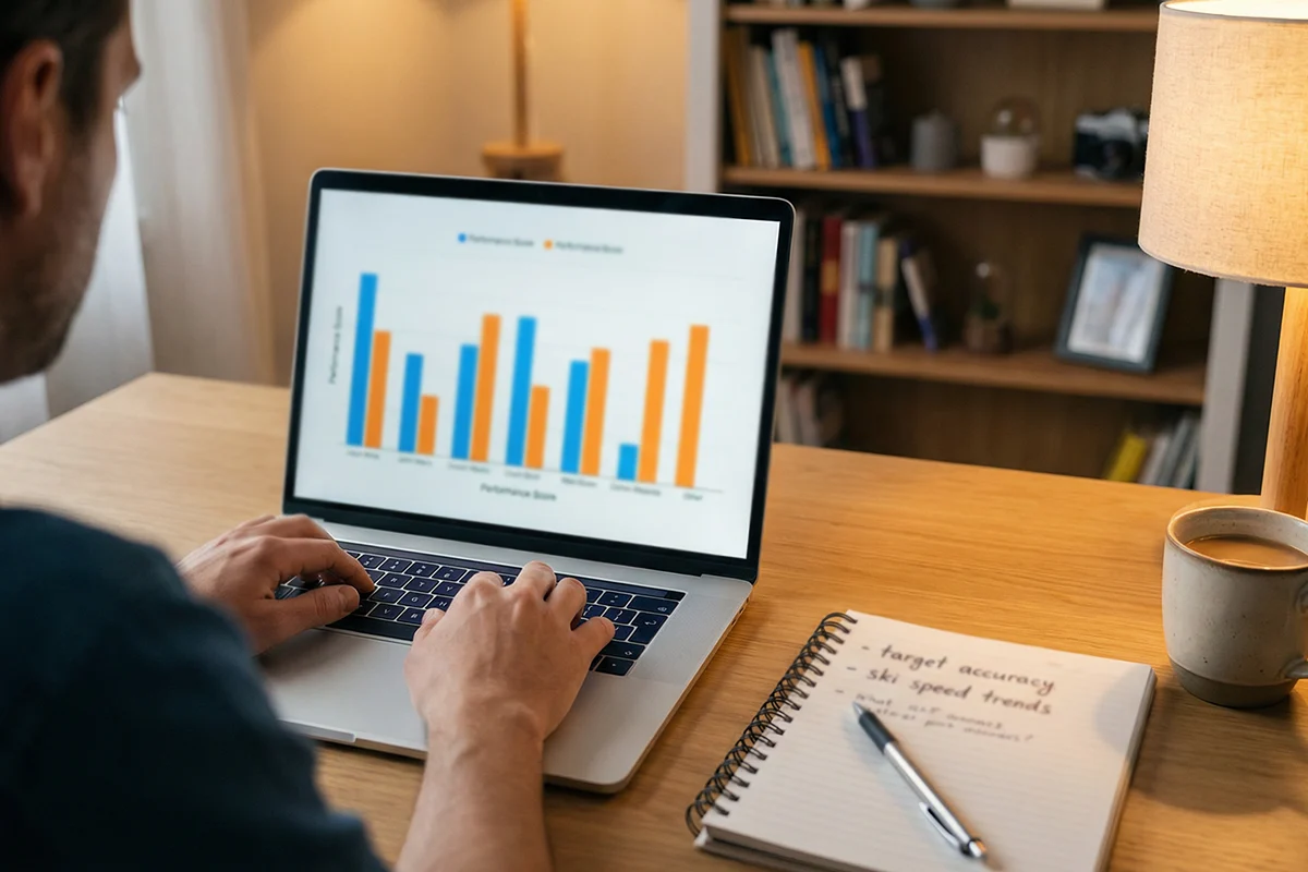 Écran d'analyse de cotes de paris sportifs biathlon avec graphiques de performance